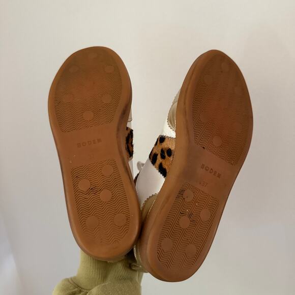 Boden Erin Retro Tennis Sneaker Femme Blanche Leopard - Picture 7 of 7